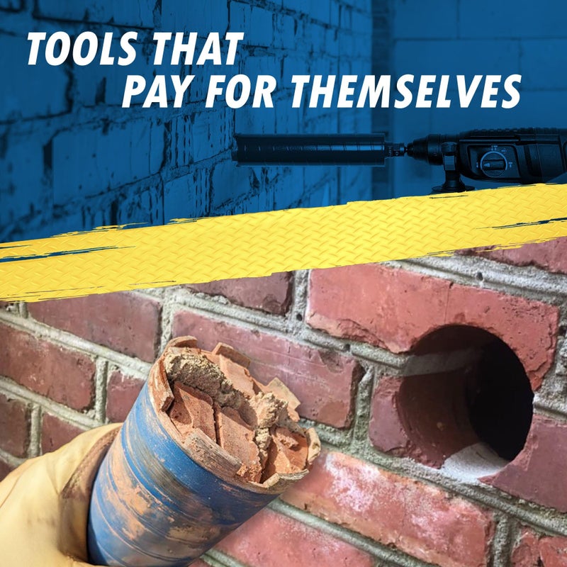 EDiamondTools رؤوس حفر الماس الجاف 2-1/2" للطوب أو الكتل أو البناء، عمق حفر 9.5"، عمود 5/8"-11 - Image 5